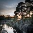 Low Force backwater at sunset
